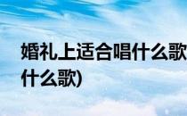 婚礼上适合唱什么歌(在哥哥的婚礼上适合唱什么歌)