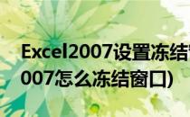 Excel2007设置冻结窗口的操作教程(excel2007怎么冻结窗口)