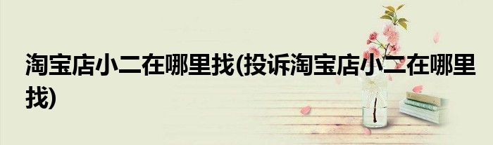 淘宝店小二在哪里找(投诉淘宝店小二在哪里找)