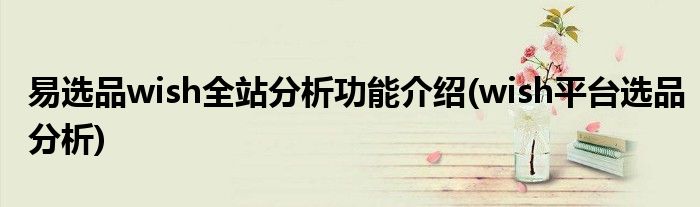 易选品wish全站分析功能介绍(wish平台选品分析)