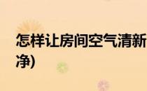 怎样让房间空气清新(怎样让房间空气清新干净)