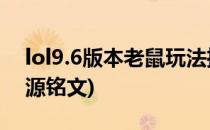 lol9.6版本老鼠玩法推荐之源符文加点图(之源铭文)