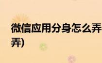 微信应用分身怎么弄(手机微信应用分身怎么弄)