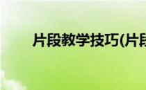片段教学技巧(片段教学技巧幼儿园)