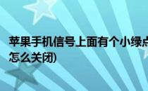 苹果手机信号上面有个小绿点(苹果手机信号上面有个小绿点怎么关闭)