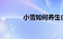 小雪如何养生(小雪怎么养生)