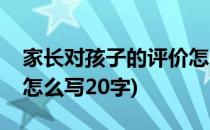家长对孩子的评价怎么写(家长对孩子的评价怎么写20字)