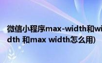 微信小程序max-width和width及min-width区别(min width 和max width怎么用)