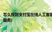 怎么找到支付宝在线人工客服(怎么找到支付宝在线人工客服服务)