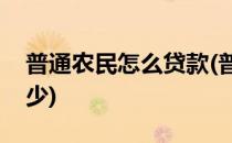 普通农民怎么贷款(普通农民怎么贷款额度多少)