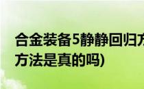 合金装备5静静回归方法(合金装备5静静回归方法是真的吗)