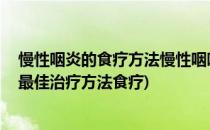 慢性咽炎的食疗方法慢性咽喉炎怎么治疗 实用(慢性咽喉炎最佳治疗方法食疗)