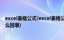 excel表格公式(excel表格公式不能自动计算,只显示公式怎么回事)