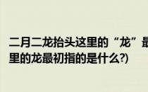 二月二龙抬头这里的“龙”最初指的是什么(二月二龙抬头这里的龙最初指的是什么?)