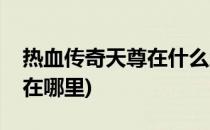 热血传奇天尊在什么地方(热血传奇天尊道袍在哪里)