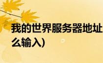 我的世界服务器地址(我的世界服务器地址怎么输入)