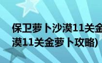 保卫萝卜沙漠11关金萝卜攻略(保卫萝卜1沙漠11关金萝卜攻略)