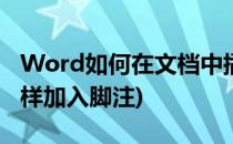 Word如何在文档中插入脚注(word文档中怎样加入脚注)