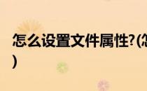 怎么设置文件属性?(怎么设置文件属性为只读)