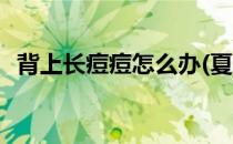 背上长痘痘怎么办(夏天背上长痘痘怎么办)