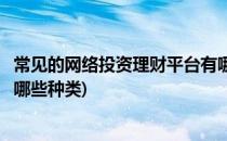 常见的网络投资理财平台有哪些(常见的网络投资理财平台有哪些种类)