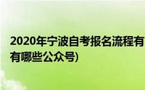 2020年宁波自考报名流程有哪些(2020年宁波自考报名流程有哪些公众号)