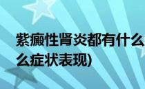 紫癜性肾炎都有什么症状(紫癜性肾炎都有什么症状表现)