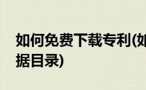 如何免费下载专利(如何免费下载专利检索数据目录)