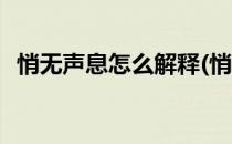 悄无声息怎么解释(悄无声息怎么解释一下)
