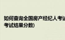 如何查询全国房产经纪人考试结果(如何查询全国房产经纪人考试结果分数)
