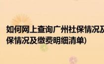 如何网上查询广州社保情况及缴费明细(如何网上查询广州社保情况及缴费明细清单)