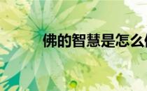 佛的智慧是怎么修得的 佛的智慧