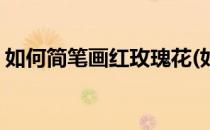 如何简笔画红玫瑰花(如何简笔画红玫瑰花朵)