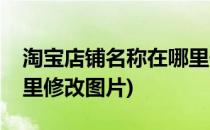 淘宝店铺名称在哪里修改(淘宝店铺名称在哪里修改图片)