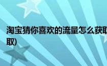 淘宝猜你喜欢的流量怎么获取(手淘首页猜你喜欢流量怎么获取)
