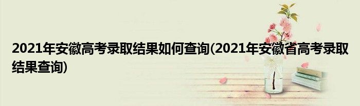2021年安徽高考录取结果如何查询(2021年安徽省高考录取结果查询)