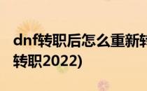 dnf转职后怎么重新转职(dnf转职后怎么重新转职2022)