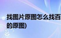 找图片原图怎么找百度识图(怎么找一张图片的原图)