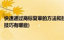 快速通过商标复审的方法和技巧(快速通过商标复审的方法和技巧有哪些)