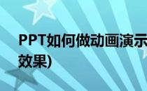 PPT如何做动画演示效果(ppt怎样做出动画效果)