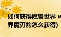如何获得魔兽世界 wow原始火刃豹(魔兽世界魔刃豹怎么获得)