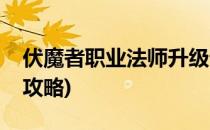 伏魔者职业法师升级详细攻略(伏魔战记法师攻略)