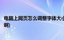 电脑上网页怎么调整字体大小(电脑上网页怎么调整字体大小啊)