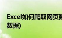 Excel如何爬取网页数据(利用excel爬取网页数据)