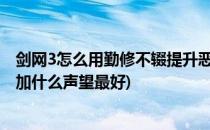 剑网3怎么用勤修不辍提升恶人谷驭帆堂声望(剑三勤修不辍加什么声望最好)