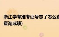 浙江学考准考证号忘了怎么查询(浙江学考准考证号忘了怎么查询成绩)