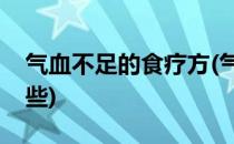 气血不足的食疗方(气血不足的食疗方法有哪些)