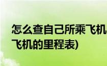怎么查自己所乘飞机的里程(怎么查自己所乘飞机的里程表)