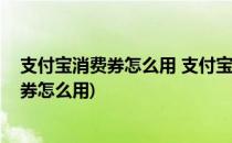 支付宝消费券怎么用 支付宝消费券在哪里(支付宝那个消费券怎么用)