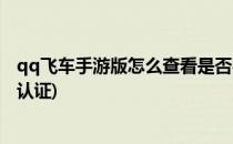 qq飞车手游版怎么查看是否实名认证(qq飞车如何查看实名认证)